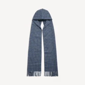 Men’s hooded scarf in blue