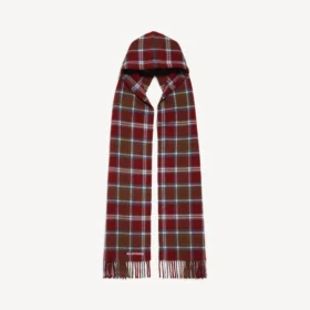 Men’s hooded scarf in burgundy