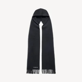 Men’s hooded scarf in faded black