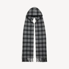 Men’s hooded scarf in grey