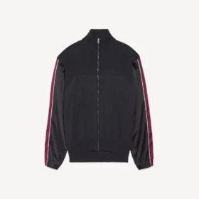 Men’s hybrid zip-up sweater in dark grey