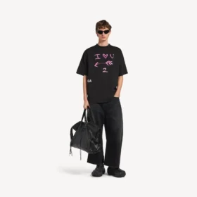 Men’s i<3 u medium fit t-shirt in black