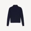 Men’s knitted long sleeve polo in navy