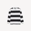 Men’s long sleeve polo in black/white