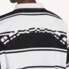 Men’s long sleeve polo in black/white