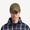 Men’s masking tape cap in khaki