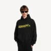 Men’s messy spray medium fit hoodie in black Men’s messy spray medium fit hoodie in black