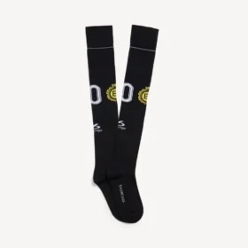 Men’s naval crest long socks in black