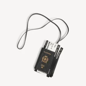 Men’s passport phone holder in black