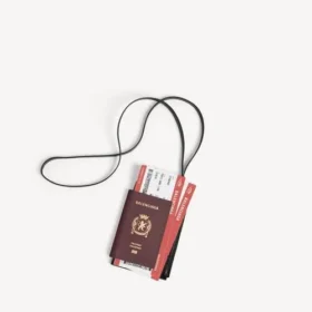 Men’s passport phone holder in burgundy