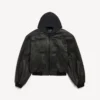 Men’s patched hooded jacket in black