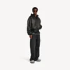 Men’s patched hooded jacket in black