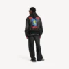 Men’s patched hooded jacket in black