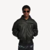 Men’s patched hooded jacket in black