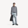 Men’s poloneck sweater in heather grey