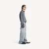 Men’s poloneck sweater in heather grey