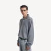 Men’s poloneck sweater in heather grey