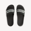 Men’s pool slide sandal in black/white