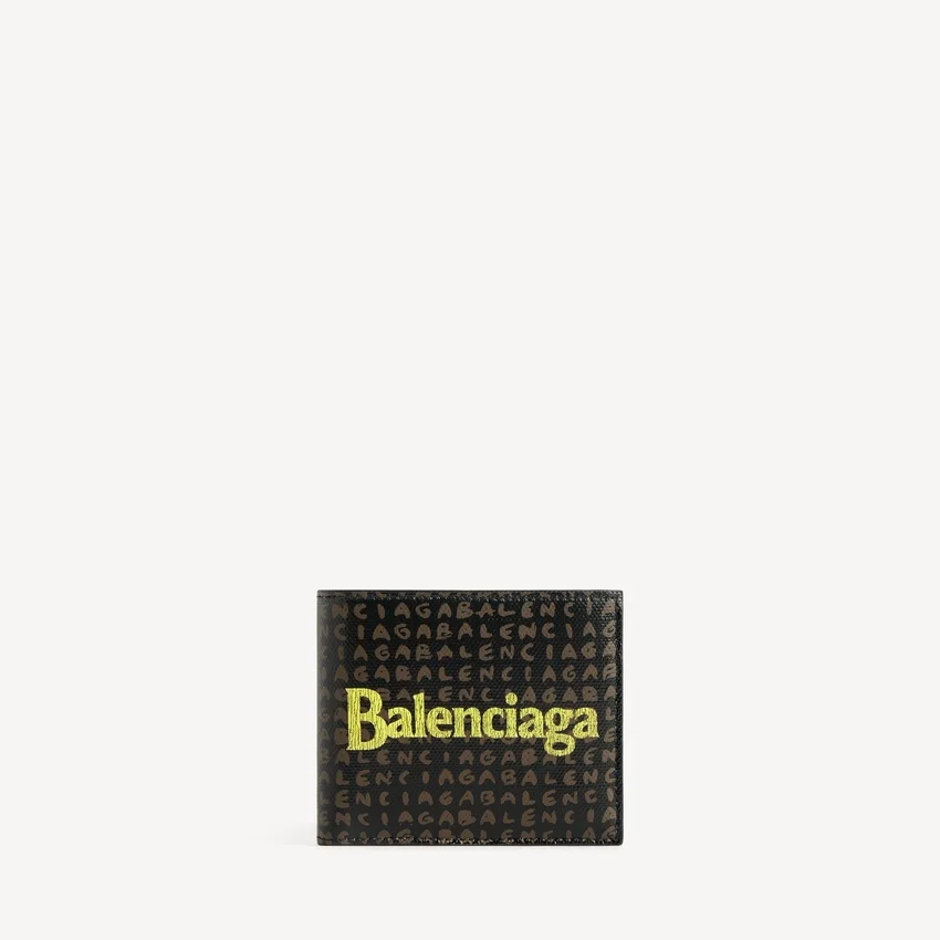 Men’s select square folded coin wallet in black Men’s select square folded coin wallet in black