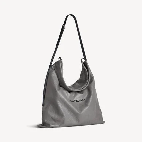 Men’s shopper dust bag crossbody pouch large in grey Men’s shopper dust bag crossbody pouch large in grey