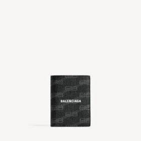 Men’s signature vertical bifold wallet bb monogram coated canvas in black/grey