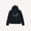 Men’s soccer oversized zip-up hoodie in black