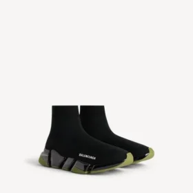 Men’s speed 2.0 full clear sole recycled knit sneaker in black/khaki