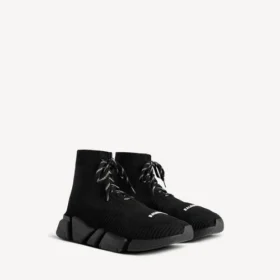 Men’s speed 2.0 lace-up recycled knit sneaker in black