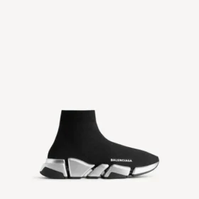 Men’s speed 2.0 recycled knit sneaker in black/silver