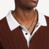 Men’s sporty block patched polo in burgundy/multicolor