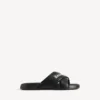 Men’s sporty pool slide sandal in black/white