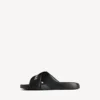Men’s sporty pool slide sandal in black/white