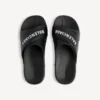 Men’s sporty pool slide sandal in black/white