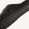 Men’s sporty pool slide sandal in black/white