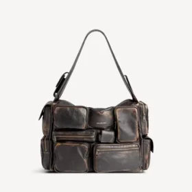Men’s superbusy sling bag large in brown