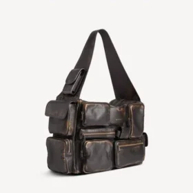 Men’s superbusy sling bag large in brown