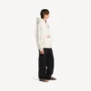 Men’s tattoo oversized zip-up hoodie in cream