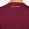 Men’s techwear fitted long sleeve top in burgundy/aqua