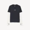 Men’s techwear long sleeve t-shirt in navy/white