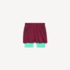 Men’s techwear shorts in burgundy/aqua