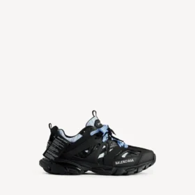 Men’s track shirt sneaker in black/blue