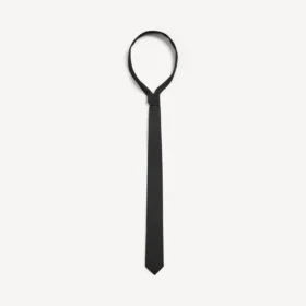 Men’s wool solid tie in black