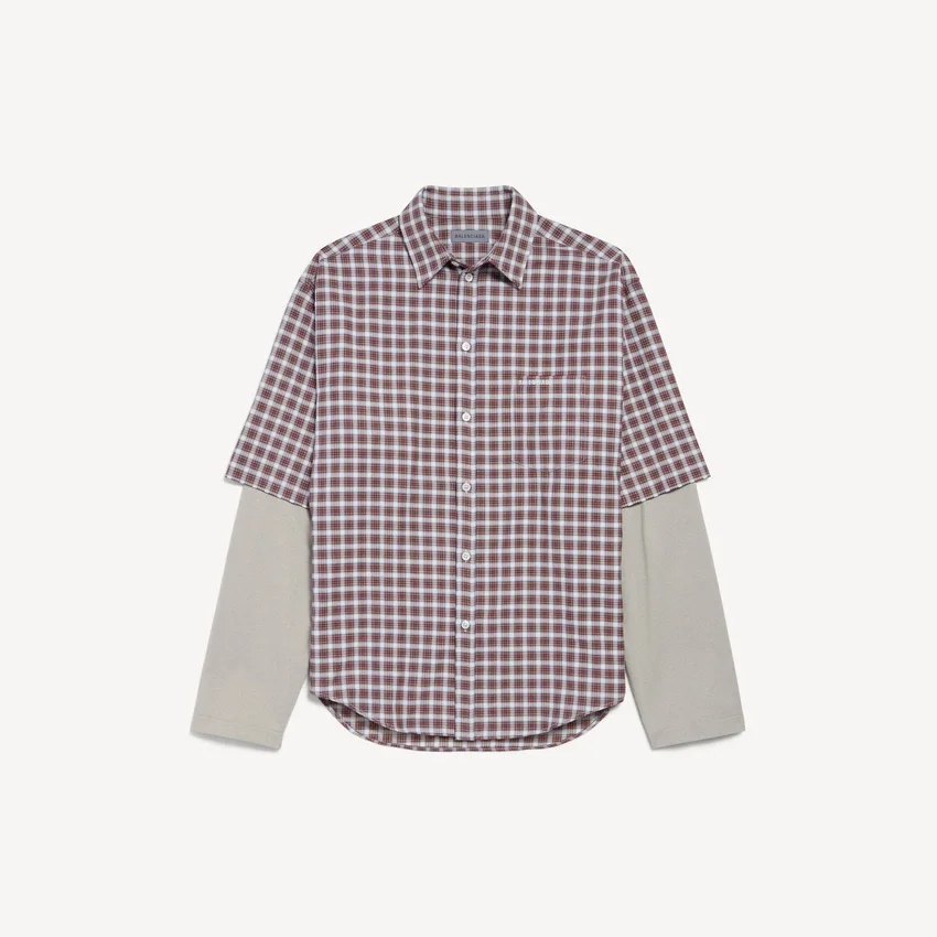 Men’s wrong sleeve shirt in red/navy Men’s wrong sleeve shirt in red/navy