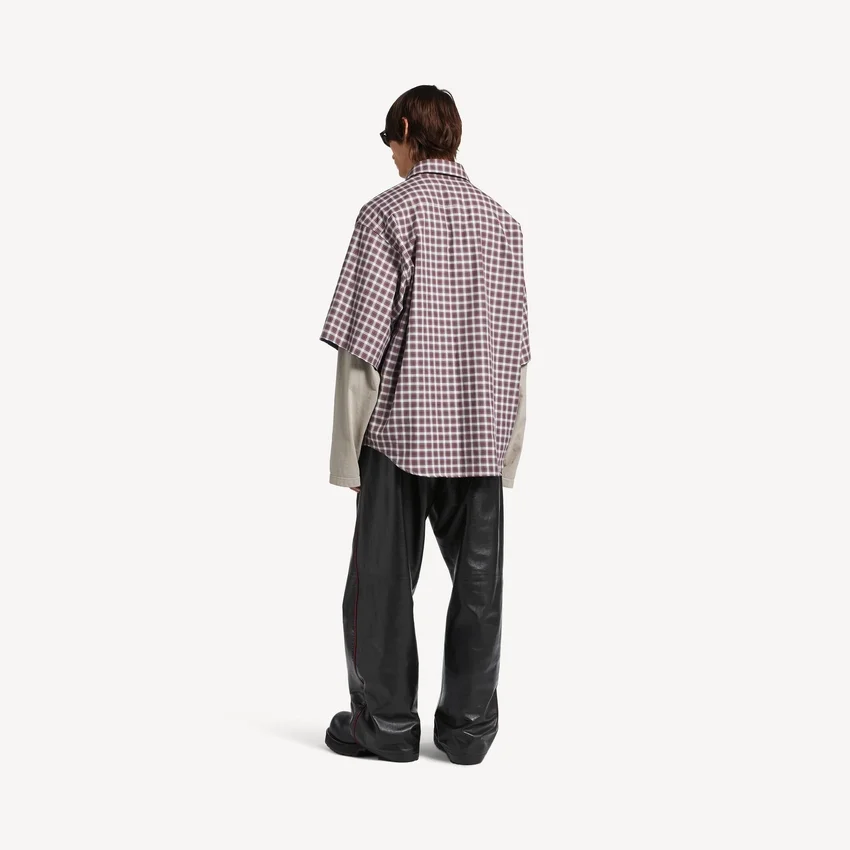 Men’s wrong sleeve shirt in red/navy Men’s wrong sleeve shirt in red/navy