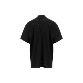 Mesh Crewneck Oversized T-shirt “Black” 694576TMVD41000