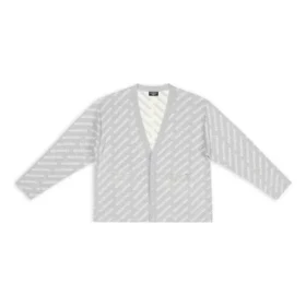 Mini Allover Logo Cardigan “Light Grey White” 699822T32331461
