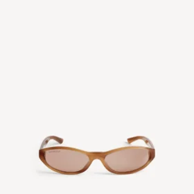 Neo round sunglasses in blond striped havana