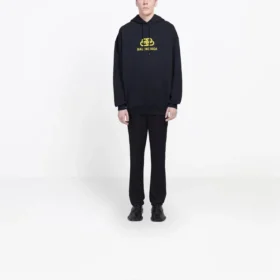 Oversized Interlocked BB Hoodie “Black Yellow” 578138TEV191361
