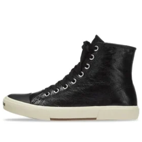 Paris High Top Sneakers “Black Leather and White Rubber” 688756W3RCA1090