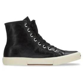 Paris High Top Sneakers “Black Leather and White Rubber” 688756W3RCA1090